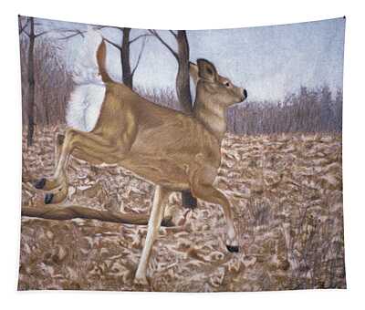 PAINTING ILLUSTRATION LEAPING RUNNING DEER POLYGON ART PRINT POSTER MP3132A